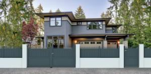 Portail aluminium style ferronnerie avec motifs classiques, design élégant et durable